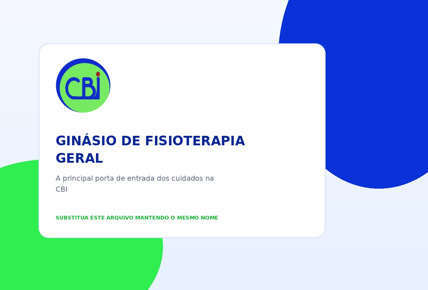Ginásio de fisioterapia geral da CBI